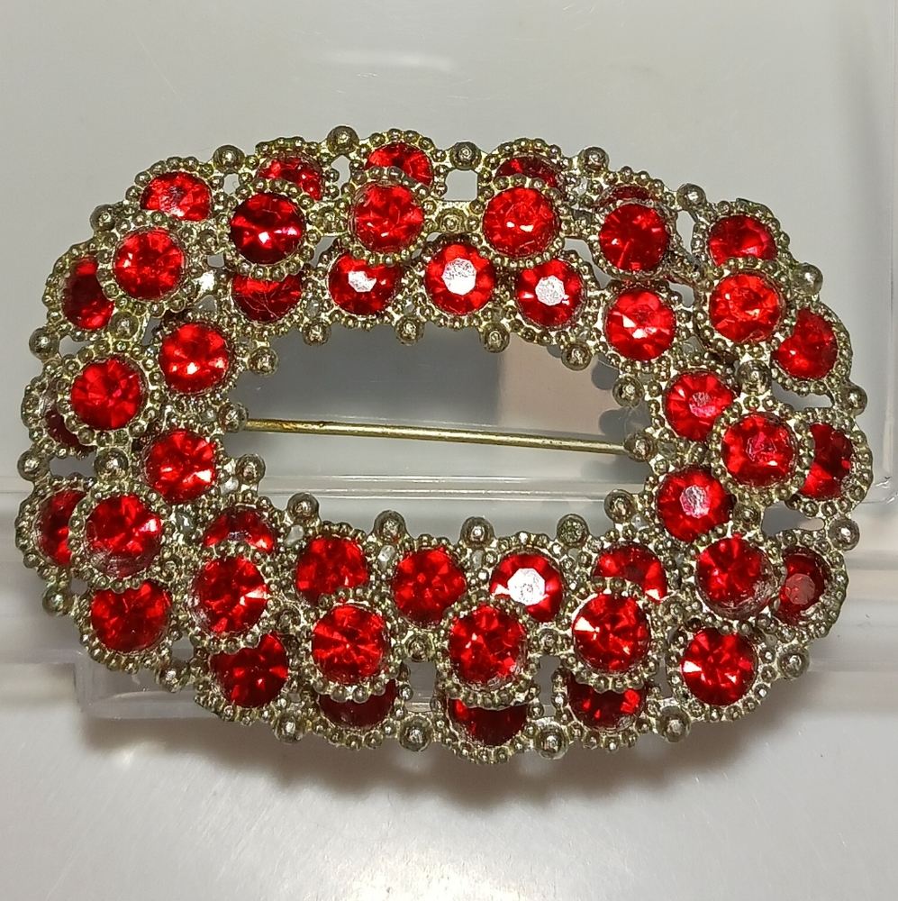 Vintage Rhinestone Brooch Pin - Picture 3 of 4